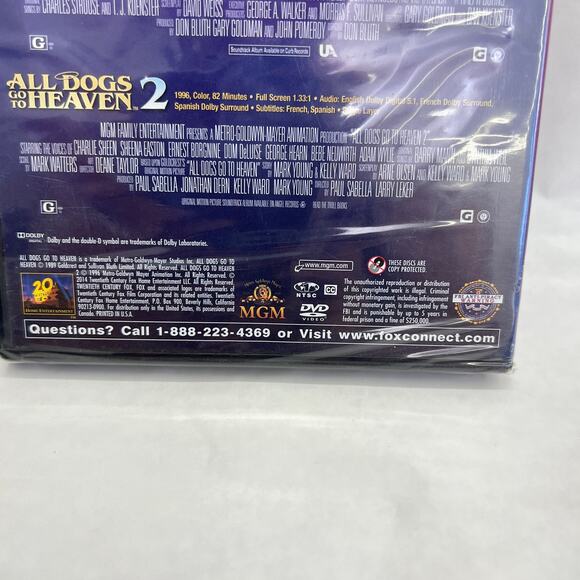 All Dogs Go to Heaven 1 & 2 Double Feature DVD 2-Disk Set KIDS MOVIE - Picture 3 of 5